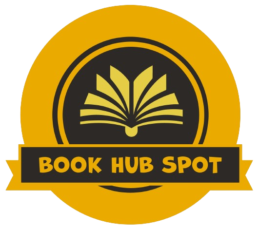 A yellow circle with the words book hub spot in it.